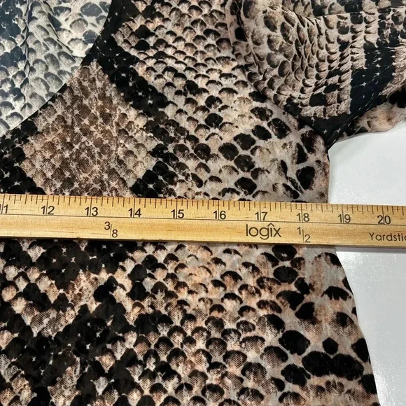 Show Me Your Mumu Blouse Snake Python Brown Bell Sleeve Sheer Women’s Size XS - Picture 10 of 14